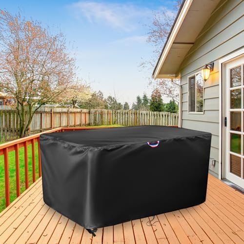 Patio 36 Inch Coffee Table Cover, Outdoor Waterproof Cover for Rectangle Coffee Table, All-Weather Protection with Windproof Buckles & Drawstring- 36x20x18 in - Image 5