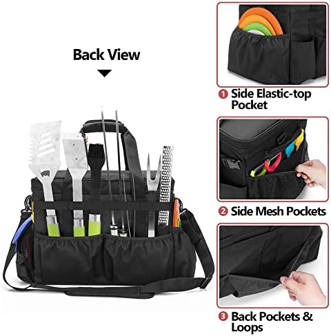 HODRANT Large Grill Caddy with Lid & Paper Towel Holder & Multi Pockets - Image 4