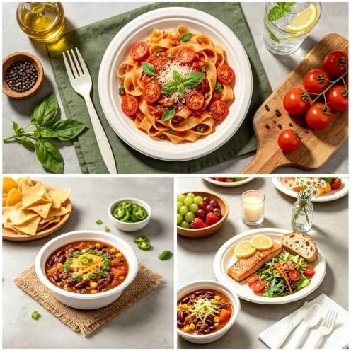 300PCS Disposable Paper Plates and Bowls Set with Long Utensils - Image 6