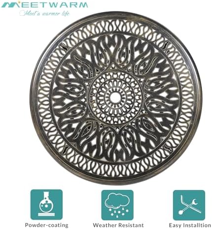 MEETWARM 5 Piece Patio Dining Set, Outdoor All-Weather Cast Aluminum Dining Table Set, Patio Furniture Set for Backyard, Include 4 Chairs with Cushions and a 35.4" Round Table, Ocean Blue - Image 6