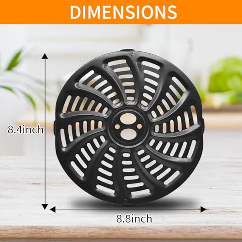 GWY Air Fryer Grill Pan for Gourmia GAF536 GAF556 GAF566 5QT Air Fryer, 8.8''×8.4'' Nonstick Air Fryer Replacement Tray Parts Rack Basket Accessories Grill Plate Crisper Plate with Rubber Bumpers - Image 2
