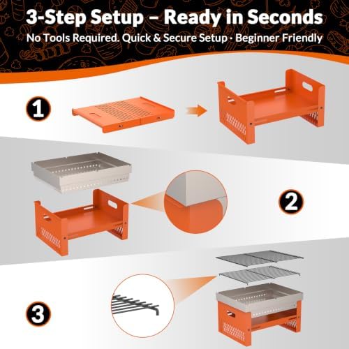 Portable Foldable Charcoal Grill, Small Tabletop Hibachi, BBQ Grill - Image 6