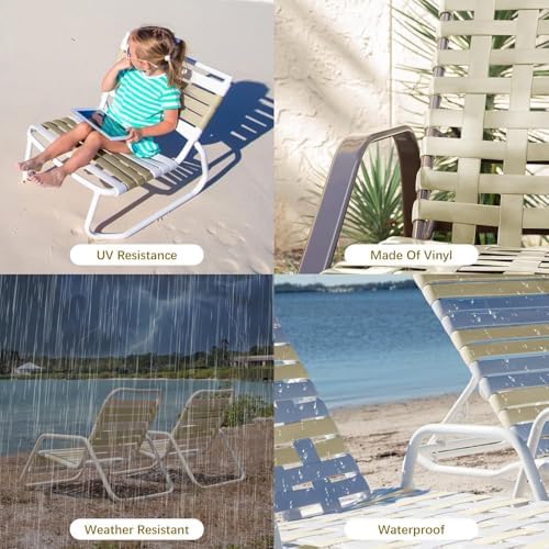 LukLoy 2" Wide 60ft Long Vinyl Straps for Patio Chairs Repairs, Driftwood - Image 2