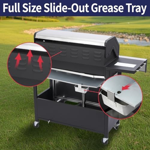 6-Burner Propane Gas Grill with Side Burner - Image 6