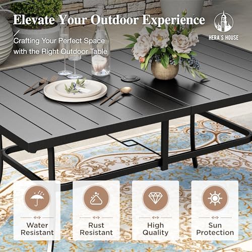 HERA'S HOUSE 7pc Outdoor Patio Dining Set for 6, Textilene Chairs, Red - Image 6
