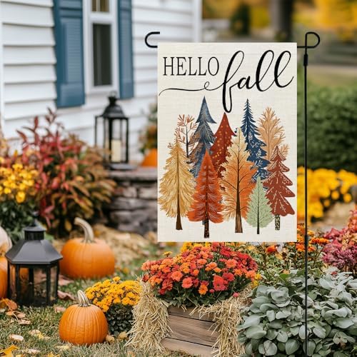 CROWNED BEAUTY Fall Welcome Trees Garden Flag for Outside 12x18 Inch - Image 6