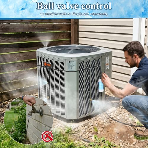AC Condenser Misting Cooling System Includes Water Filter Cutter, Air Conditioner Cooler System Evaporative Cooling Kit for Residential AC Units, Sun-Exposed Condensers&High-Temperature Climate Homes - Image 6