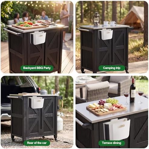 Nice C Grill Cart with Wheels, Outdoor Kitchen Island for Blackstone - Image 6