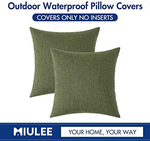 MIULEE Decorative Outdoor Pillow Covers Christmas Euro 26x26 Dark Green - Image 6
