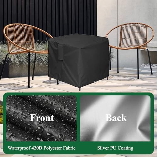 Outdoor Wicker End Side Tables Cover - 18''Lx18''W x20''H - Image 4