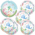Egami 40pcs Under the Sea Party Supplies,include 20 Dessert plate and 20 Napkin,Ocean Turtle Party Plate Napkin Set,Used for Ocean Sea Animal Party Decoration (multicolor 1) by Egami