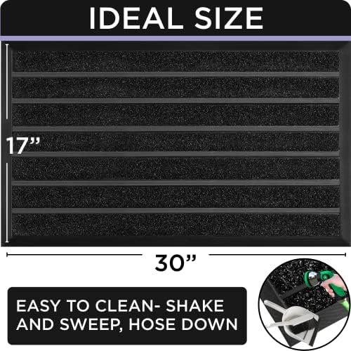 ubdyo Extra Durable Door Mat Outside Entrance (30" x 17", Bright Black) - Image 2