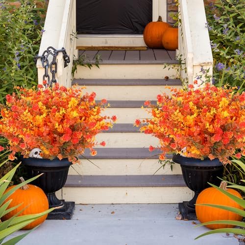 AGIRL Artificial Fall Flowers Outdoor,UV Resistant Fake Mums Porch Decor - Image 5