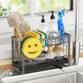 Sponge Holder for Kitchen Sink with Flexible Smiley Face, 2 Tier Kitchen Sink Organizer, Countertop and Storage Essentials, Soap Dispenser Organizer, Home Decor Accessories - Gray by Taugast