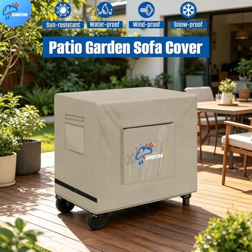 SIRUITON 600D Outdoor Bar Cart Cover for 34" Portable Outdoor Table - Image 5