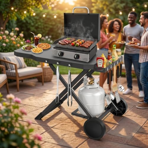 Grill Cart for Weber Q1200 Q1000 Q2200 Q2400, Portable Grill Stand - Image 3