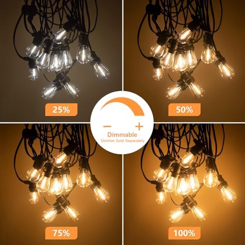 SUNTHIN 48FT Outdoor String Lights with 16 LED Shatterproof Bulbs - Image 4