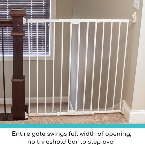 Toddleroo Easy Swing & Lock Baby Gate for Top of Stairs: 36" Tall, Ivory - Image 6