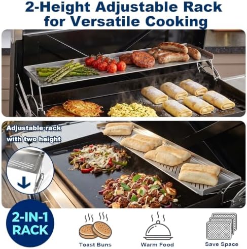 Griddle Warming Rack for Weber 36 inch Slate Griddles, 304 Stainless Steel - Image 5
