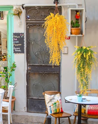 RECUTMS Artificial Plants Hanging Outdoor Fake Yellow Plants Hanging Vines - Image 6