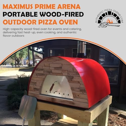 Authentic Pizza Ovens Maximus Prime Arena Portable Wood-Fired Outdoor Pizza Oven, Handmade in Portugal, Stainless Steel Chimney, Pizza Peel, Thermometer, Extra Floor Tile & Baking Dish Included - Image 2