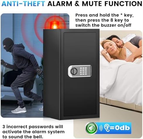 27.56"H Steel Safe Box, 6.0 Cuft Home Safes with Fireproof Waterproof Bag - Image 5