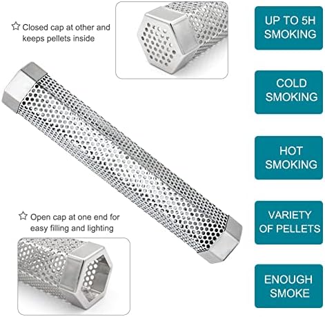 12" Smoke Tube for Pellet Smoker Stainless Steel 2pack - Image 3