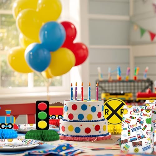 Train Party Decorations - Train Party Plates and Napkins for Kids Birthday Party, Serves 20 Guests - Image 6