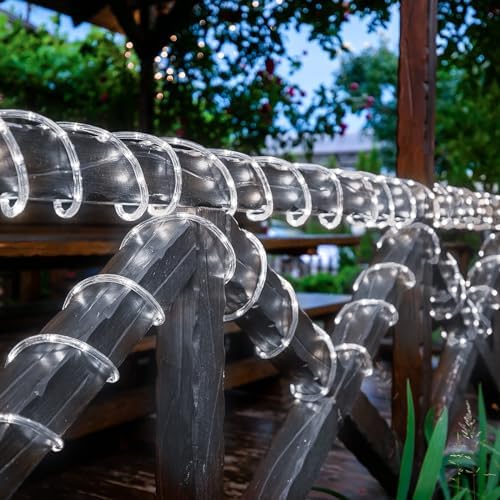 Solar Rope Lights, 33ft 100LED Solar String Lights, 8 Modes, Waterproof - Image 3