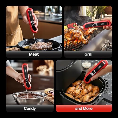 0.3 Sec Instant Read Meat Thermometer Digital for Cooking, Red - Image 6
