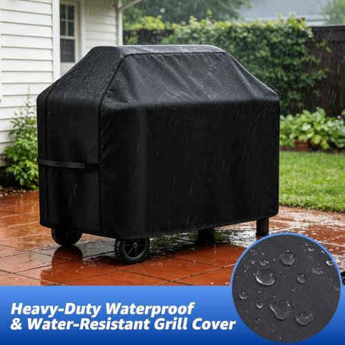 Perfect Grill Cover for Outdoor Grills Waterproof Rip-Proof Weather Resistant for Reliable Protection Griddle Cover Easy to Clean Adjustable Hem Drawstring Fade Resistant (Brown, 55) - Image 5