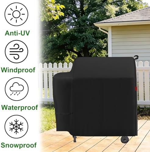 Grill Cover Fits Traeger Tailgater 20 Portable Pellet Grill (TFB30KLF) and Junior 20 (TFB29KLF)/ Junior Elite 20,Outdoor Full-Length Heavy Duty Waterproof 600D BBQ Cover, Compared to Traeger BAC374 - Image 7