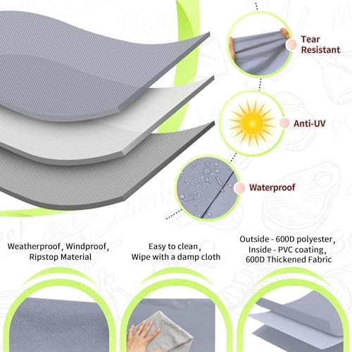 NEXCOVER Barbecue Gas Grill Cover - 60 Inch Waterproof BBQ Cover, Heavy Duty Grill Cover, Fade & Weather Resistant, Fits Weber, Brinkmann, Char Broil, Holland - Image 3