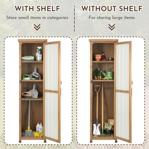 Ketive Tall Narrow Outdoor Storage Cabinet, 62-Inch, 3 Adjustable Shelves - Image 3