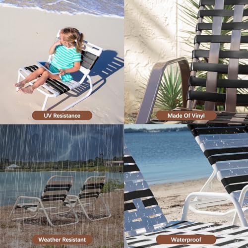 LukLoy 2" Wide 30ft Long Vinyl Straps for Patio Chairs Repairs, Black - Image 3