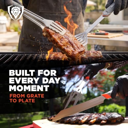 Dalstrong 4-Pc BBQ Grill Tool Set - Knife, Fork, Spatula & Locking Tongs - Image 3
