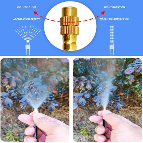 New drip Irrigation kit, Automatic Garden Watering System, Quick Connector and 360-degree Bending Dropper atomizing Copper Nozzle, Garden Plant Lawn Courtyard Watering System. (100FT) - Image 5