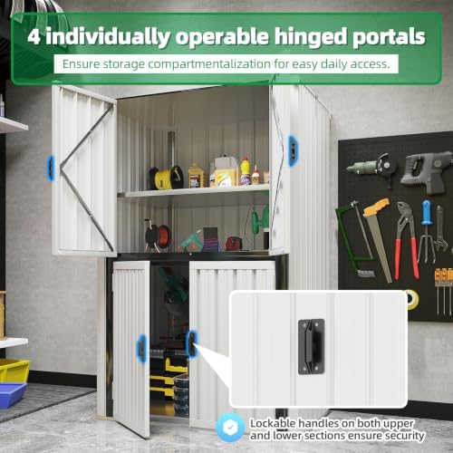 AECOJOY Outdoor Storage Cabinet Waterproof, 70'' Large Vertical with Floor - Image 4