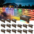 SOLPEX Solar Deck Lights Outdoor,Fence Lights Waterproof,16 Pack RGB by Solpex