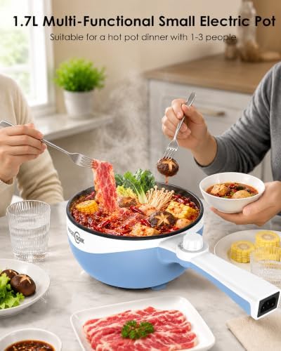 Audecook Electric Hot Pot Portable Nonstick Ramen Cooker Adjustable Power - Image 5