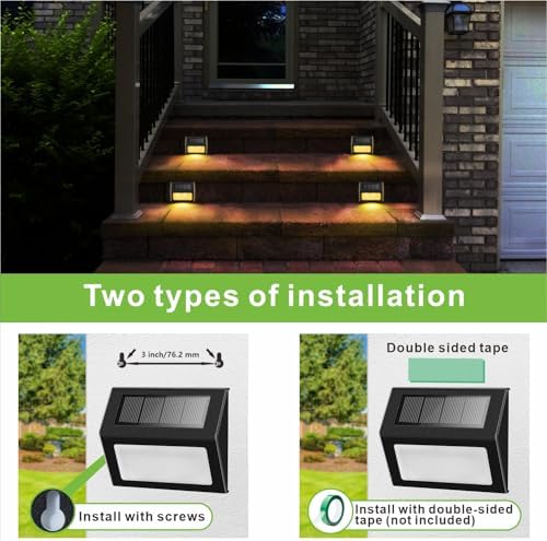 XLUX Warm White Solar Lights for Deck Step Fence, Black SST Housing, 6 Pack - Image 3
