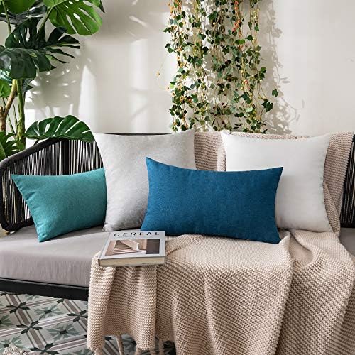 MIULEE Decorative Outdoor Pillow Covers Waterproof 20x20 White - Image 5