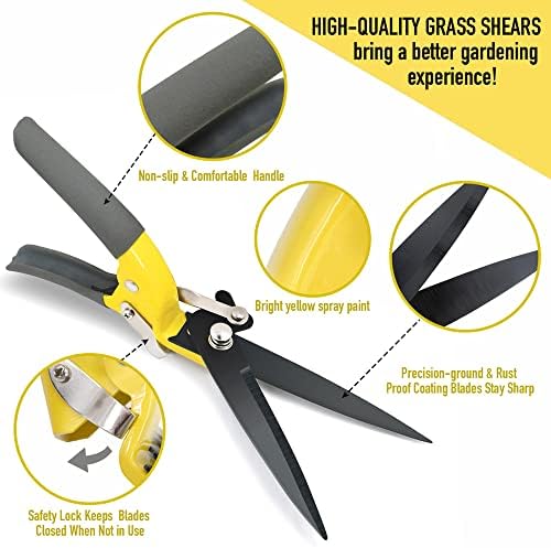 Upgraded Grass Shears, Hand Grass Clippers, Grass Trimming Shears for Garden, Lawn Edges - Image 3