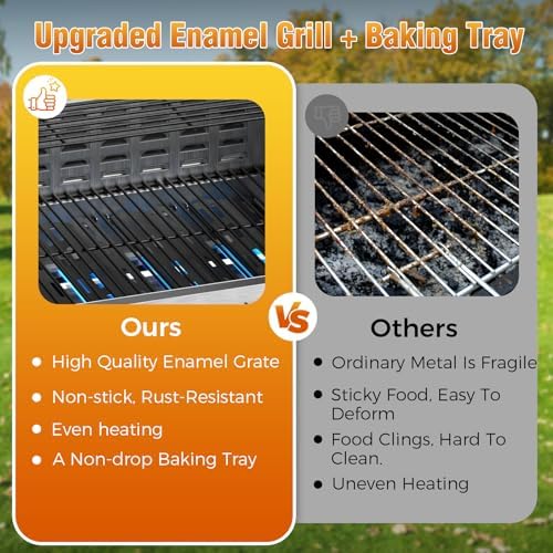 R.W.FLAME Gas Gril, 4Burner with Side Burner, Stainless Steel Outdoor Grill - Image 6