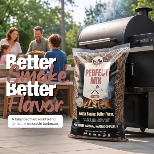 Natural Hardwood Wood Pellets for Pellet Grill & Pellet Smoker by Pofia Perfect Mix, Hickory, Cherry, Apple & Hard Maple Blend, Smoky BBQ Flavor for Meat, Brisket, Pork & Chicken, 40 Lb Bag - Image 4