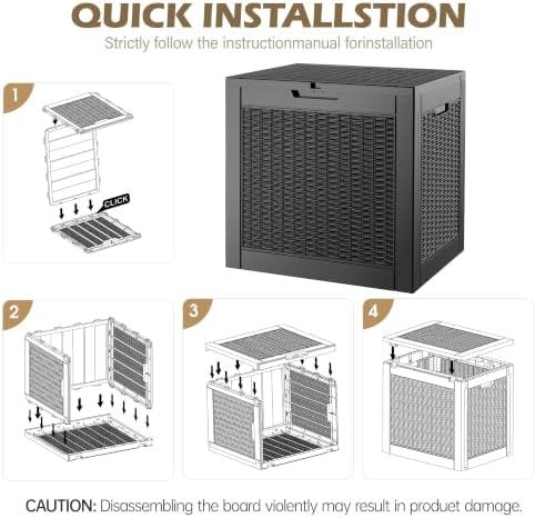 Outdoor Storage Waterproof Deck Box for Patio (36 Gallon, Black) - Image 7