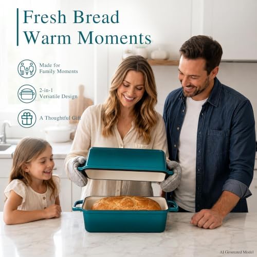 11x5 Inch Cast Iron Loaf Pan with Lid, Sourdough Bread Baking - Image 6