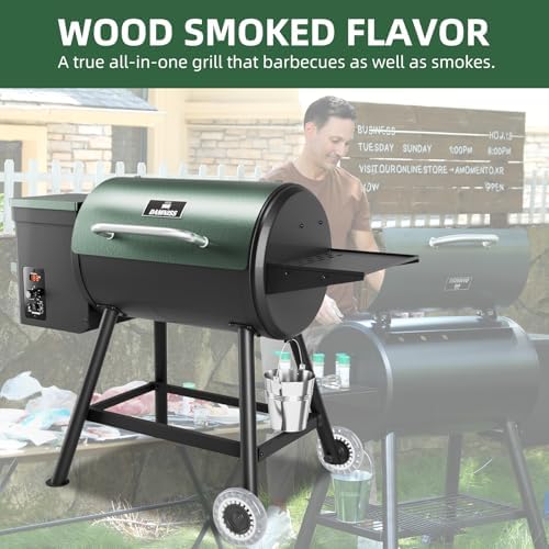 DAMNISS Pellet Grill Smoker 8 In 1 Outdoor Wood Electric Pellet BBQ Grill With PID Temperature Control And Meat Probe 456 Sq.In Removable Cooking Area Easy Clean - Image 5