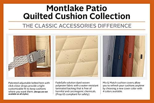 Classic Accessories Montlake FadeSafe Water-Resistant 25 x 22 x 4 Inch Wide Back Patio Quilted Lounge Cushion, Navy - Image 5