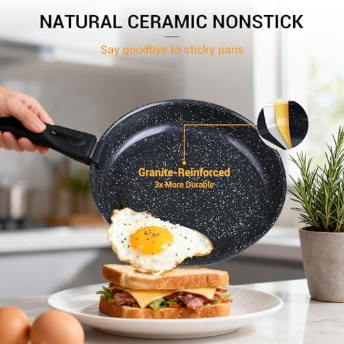 Ammeloo 21Pcs Pots and Pans Set Non Stick with Detachable Handle Frying Pan - Image 4